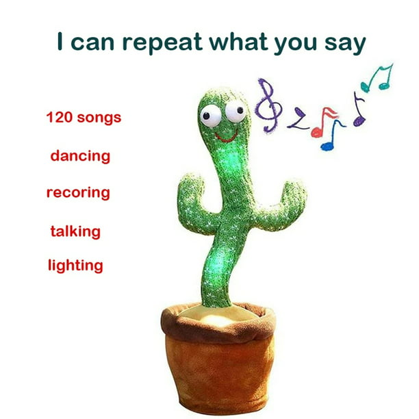 Cute Dancing and Talking Singing Cactus Plush Toy Electronic Shake Kids Fun Gift